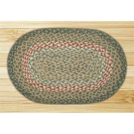 EARTH RUGS Green-Burgundy Round Swatch 46-009